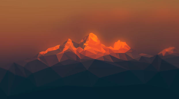 Fractal Red Mountains Wallpaper