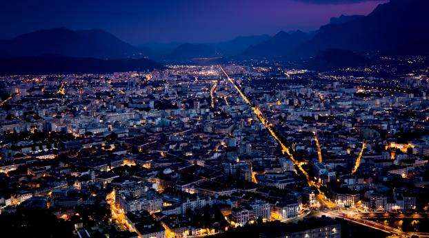 france, top view, night Wallpaper 540x960 Resolution