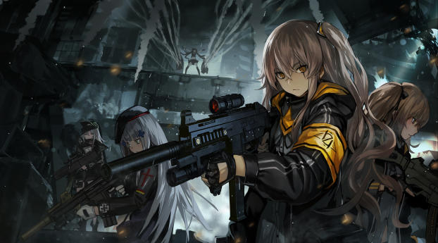 Frontline G11 and HK416 Wallpaper 3840x1080 Resolution