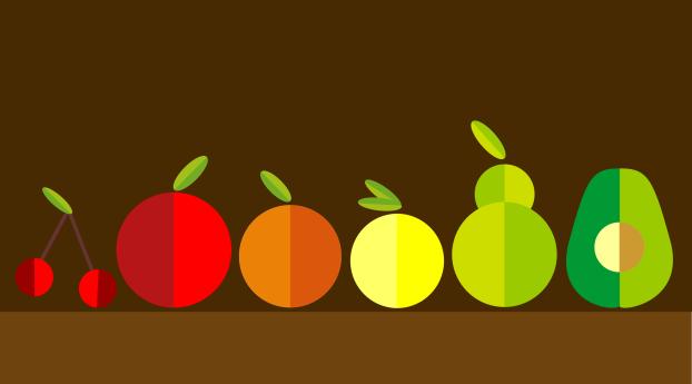  Fruits Minimalism Wallpaper 1080x224 Resolution