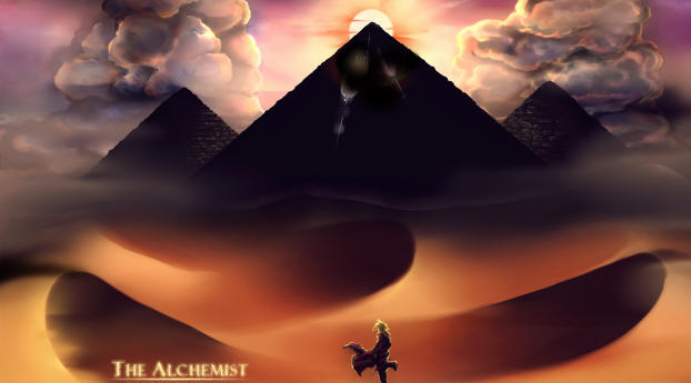 fullmetal alchemist, sand, egyptian pyramids Wallpaper 1152x864 Resolution