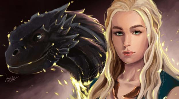 game of thrones, daenerys targaryen, dragons Wallpaper 3340x1440 Resolution