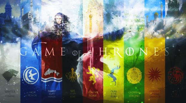 Game Of Thrones Different Flag Images Wallpaper 1080x2310 Resolution