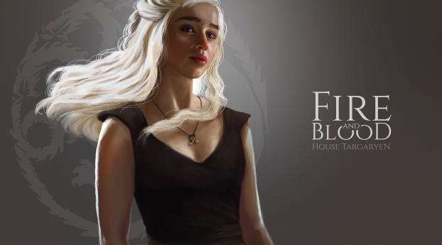Game Of Thrones Dragon Girl Daenerys Targaryen Art Wallpaper 2048x273 Resolution
