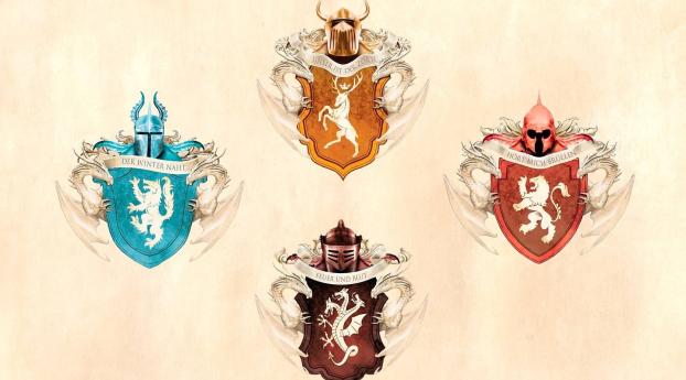 game of thrones, emblems, house stark Wallpaper 2048x1152 Resolution