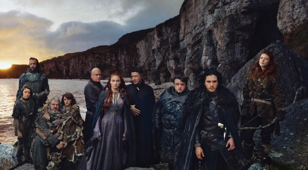 Game of Thrones Kit Harington Sophie turner and Rose Leslie Wallpaper 2560x1600 Resolution