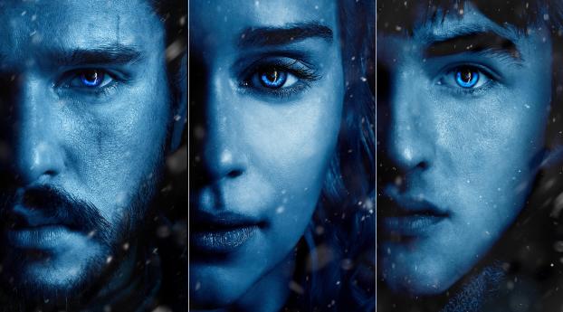Game of Thrones Season 7 Jon Snow, Daenerys and Brandon Stark Wallpaper 680x240 Resolution