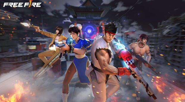 Garena Free Fire x Street Fighter Wallpaper 1980x1980 Resolution