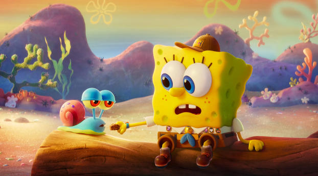 Gary & SpongeBob Wallpaper 768x1024 Resolution