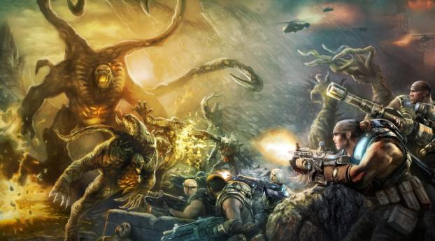 gears of war judgment, art, video game Wallpaper 1336x768 Resolution
