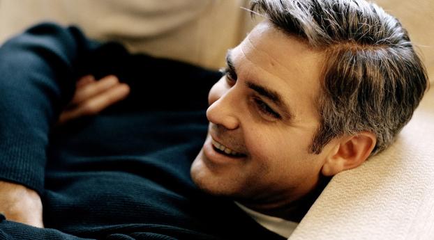 George Clooney Smile Images Wallpaper 1280x2120 Resolution