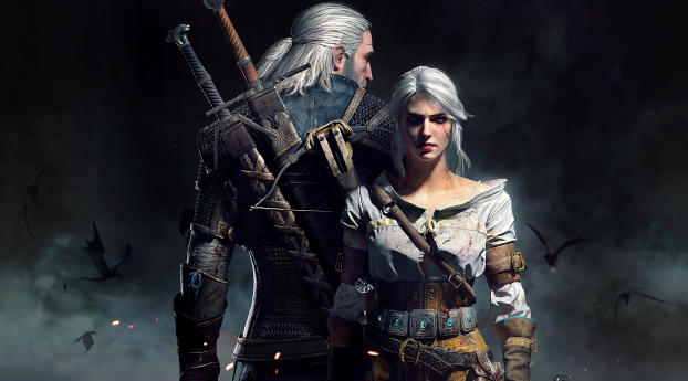 Geralt and Ciri The Witcher 3 Game Poster Wallpaper 2560x1700 Resolution