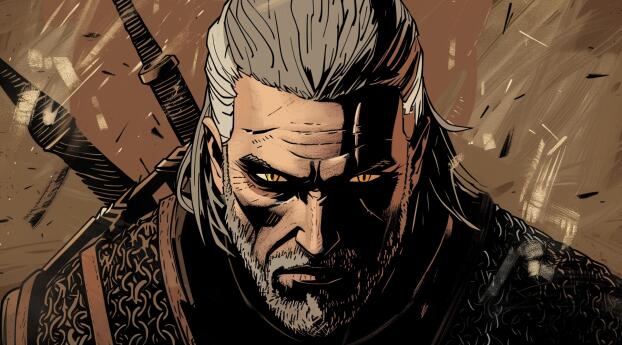 Geralt of Rivia Dark Wallpaper 400x240 Resolution