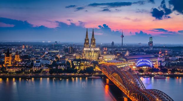 Germany Cologne Bridge Building City Wallpaper 1080x2160 Resolution