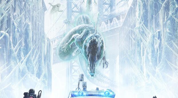 Ghostbusters Frozen Empire Movie Wallpaper 1080x2246 Resolution