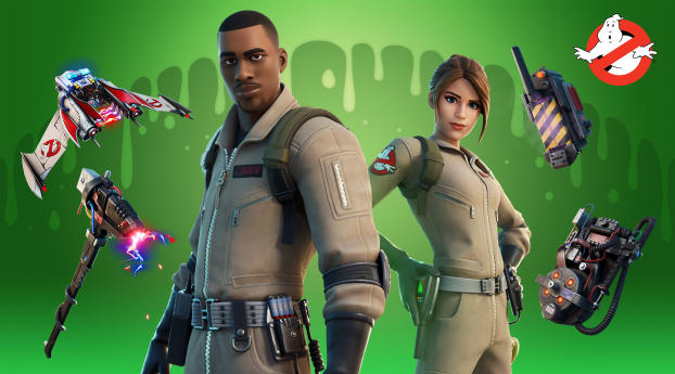 Ghostbusters Outfit Fortnite 4K Wallpaper 1080x228 Resolution