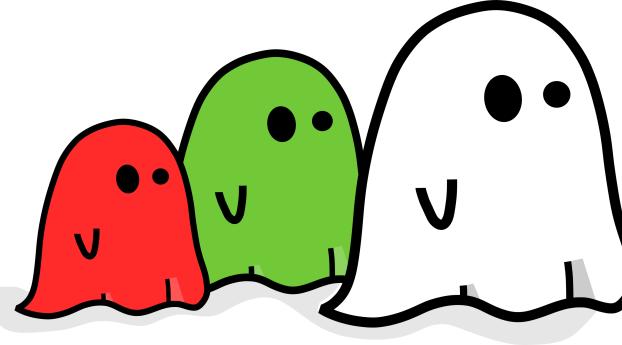 ghosts, colorful, graphic Wallpaper 240x400 Resolution