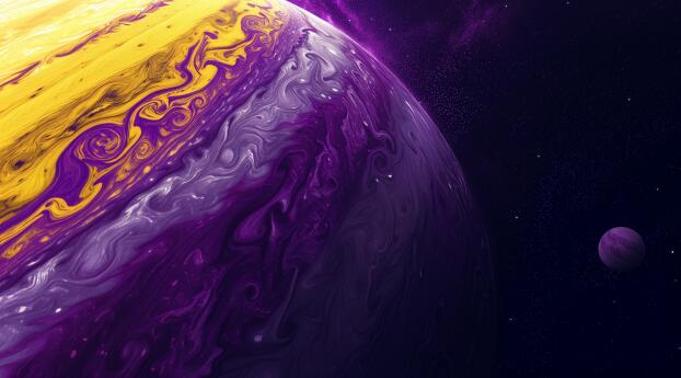 Giant Purple Gas Planet HD Wallpaper 1080x1080 Resolution