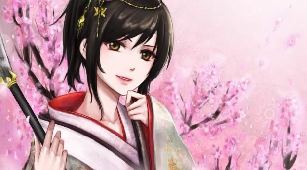 gintama, shimura tae, sakura Wallpaper