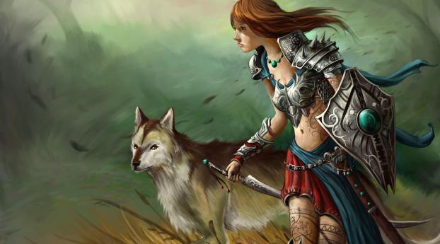girl, amazon, warrior Wallpaper 1440x2960 Resolution