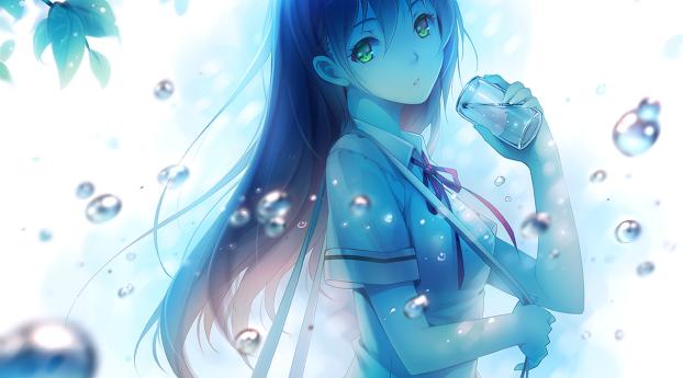 girl, anime, glass Wallpaper