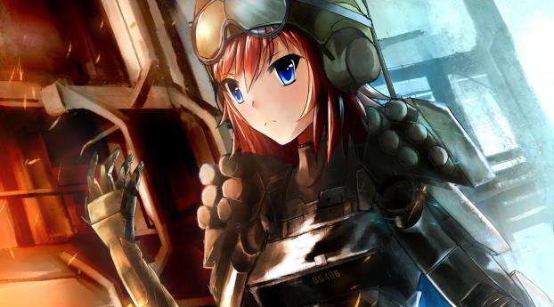 girl, anime, helmet Wallpaper 1440x900 Resolution