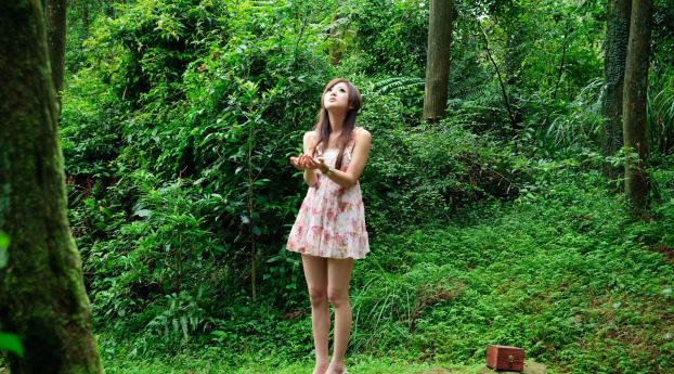 girl, asian, nature Wallpaper 1080x2280 Resolution