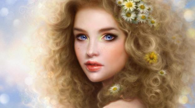 girl, blonde, blue eyes Wallpaper 1400x1050 Resolution