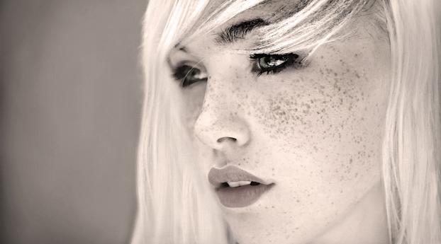 girl, blonde, face Wallpaper 1440x1440 Resolution