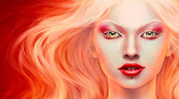 girl, blonde, lips Wallpaper 640x960 Resolution