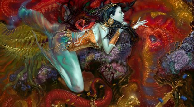 girl, bottom, mermaid Wallpaper 1400x1050 Resolution