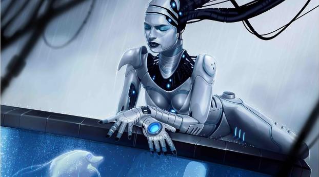 girl, cyborg, mechanism Wallpaper 1080x2160 Resolution