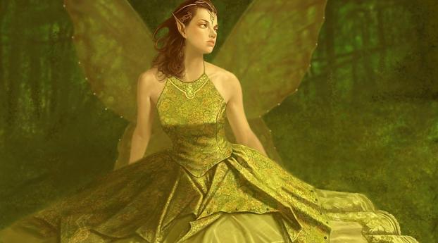 girl, elf, wings Wallpaper