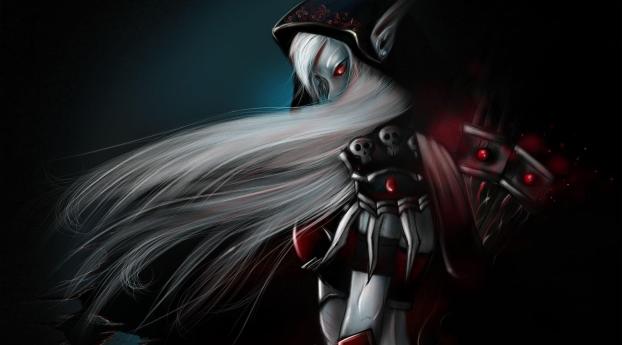 girl, elfeyka, demon Wallpaper 640x960 Resolution