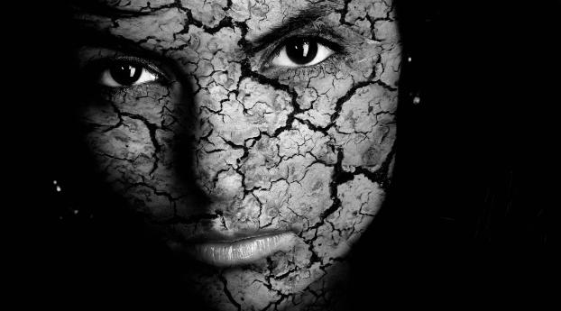 girl, face, cracked Wallpaper 1080x2280 Resolution
