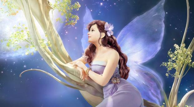 girl, fantasy, fairy Wallpaper 1366x768 Resolution