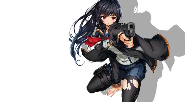 girl, gun, guns Wallpaper 1440x2560 Resolution