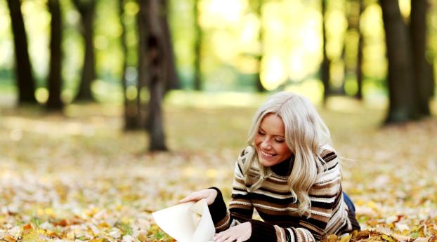 girl, leaves, autumn Wallpaper 1080x2160 Resolution