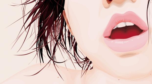 girl, lips, face Wallpaper 2560x1024 Resolution