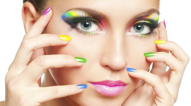 girl, makeup, manicure Wallpaper 320x480 Resolution