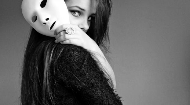girl, mask, face Wallpaper 1440x2960 Resolution