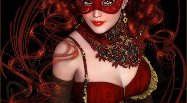 girl, mask, person Wallpaper 1280x800 Resolution