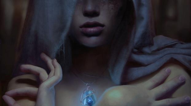 girl, person, amulet Wallpaper 1280x800 Resolution