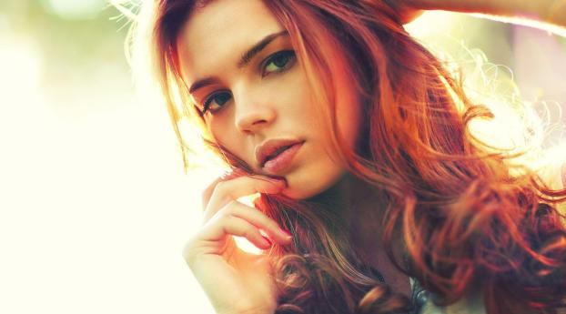 girl, red-haired, eyes Wallpaper 360x640 Resolution