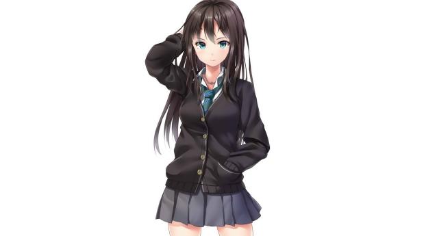 girl, schoolgirl, anime Wallpaper 1242x2688 Resolution
