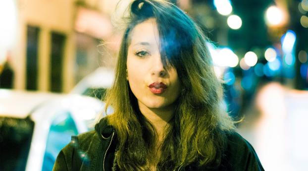 girl, smoke, cigarette Wallpaper 1600x900 Resolution