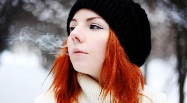 girl, smoke, steam Wallpaper 1400x900 Resolution