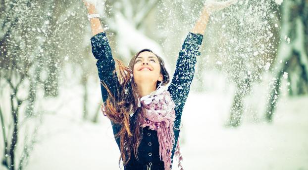 girl, snow, mood Wallpaper 5000x5000 Resolution
