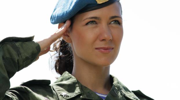 girl, takes, military Wallpaper 3440x768 Resolution