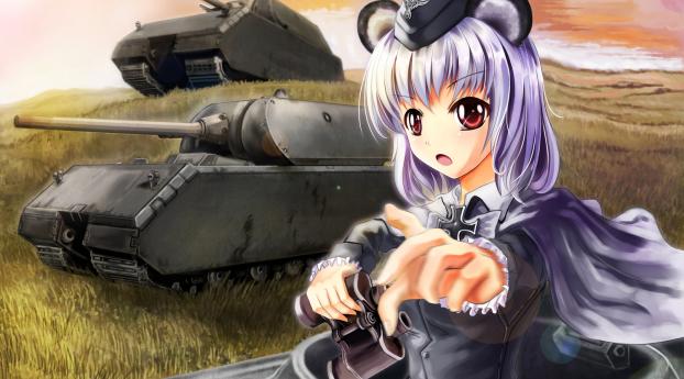 girl, tanks, binoculars Wallpaper 2560x1700 Resolution